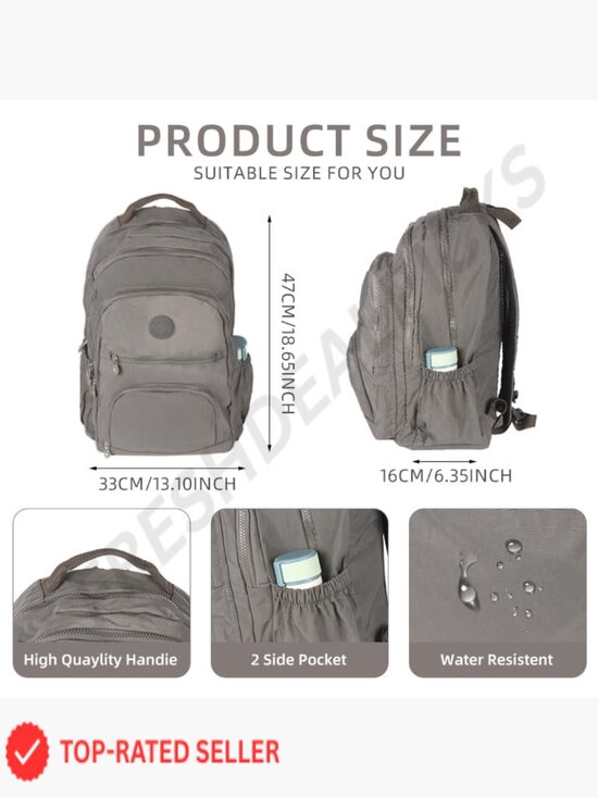 Mini Nylon Backpack Lightweight Water-Resistant 15L 8 Pockets Adjustable Straps main image 4